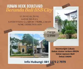 Ready Hunian HOOK Boulevard 2LT Beranda Bali BSB City Dkt BRON Uptown