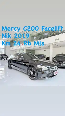 Mercy C200 facelift Nik 2019 Black on black Siap Pakai