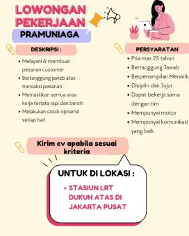 LOWONGAN KERJA DI STASIUN KRL SUDIRMAN
