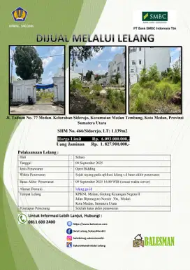 DIJUAL RUMAH MELALUI LELANG WILAYAH SUMATERA UTARA