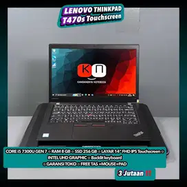 Lenovo Thinkpad T470s Core i5 Gen7 Ram 8/256GB Layar Fhd Ips Touch
