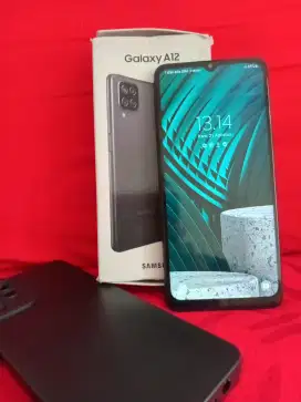 Samsung A12 ram 4gb+4/128gb layar poni 6,5 lengkap mulus segel bonus
