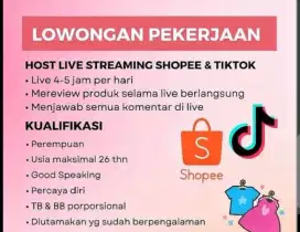 Butuh segera Host live dan konten kreator
