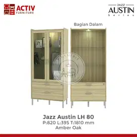 Promo lemari hias 2 pintu lampu LED activ jazz austin series sale