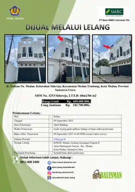 DIJUAL RUMAH MELALUI LELANG WILAYAH SUMATERA UTARA