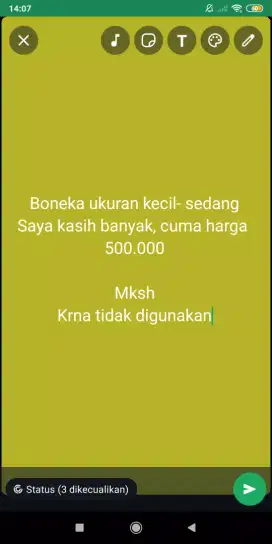 Boneka ada yg baru dan bekas