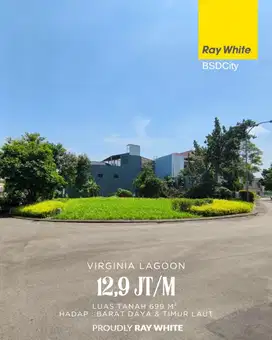 3 Menit jalan kaki ke Danau, Kavling besar di Virginia Golf BSD