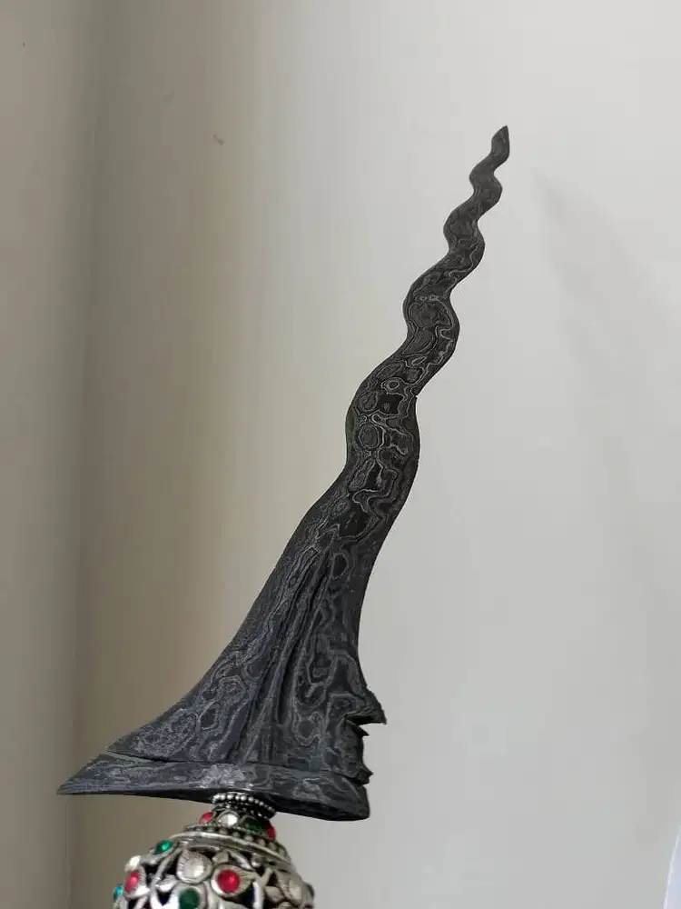 Keris sepuh Sabuk Inten pamor Uler lulut Era Mataram Sepuh