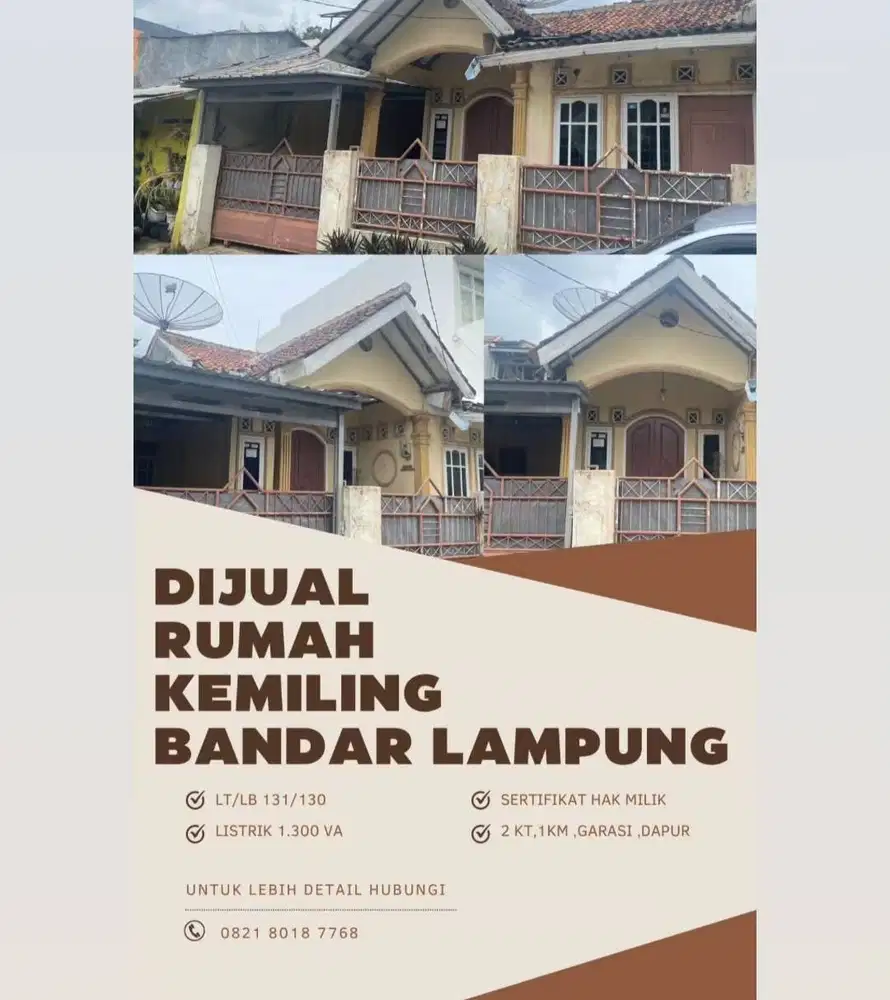 Dijual Rumah Kemiling Bandar Lampung (SHM)