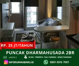 PUNCAK DHARMAHUSADA 2BR‼️ Apartemen Lantai 3 Full Furnish dekat Unair