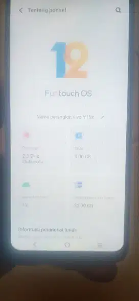 jual bekas vivo y 15s,ram 3/32.