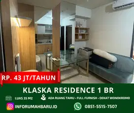 KLASKA RESIDENCE 1BR‼️ Apartemen Full Furnish dekat Stasiun Wonokromo