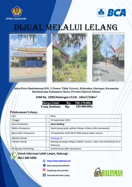 DIJUAL RUMAH MELALUI LELANG WILAYAH SULAWESI SELATAN