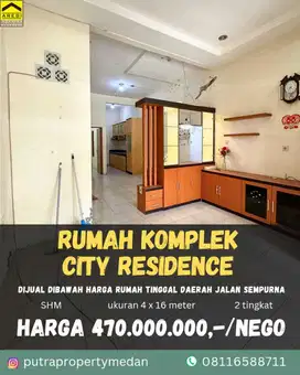 DIJUAL RUMAH KOMPLEK CITY RESIDENCE
