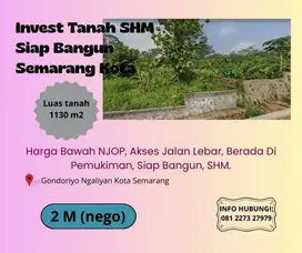 Invest Tanah Kavling 1130 SHM Kota Semarang Harga Dibawah NJOP