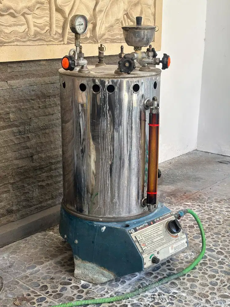 DIJUAL SETRIKA UAP BOILER MEREK INAMOTO LAUNDRY 27L (2 KEPALA SETRIKA)