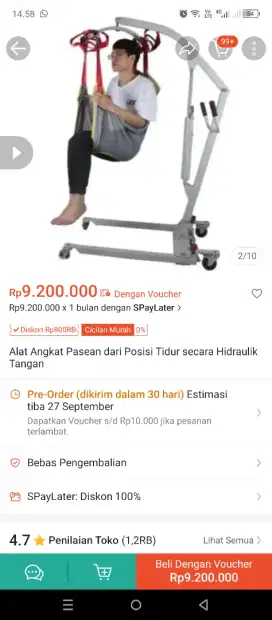 Alat bantu angkat Pasien Stroke