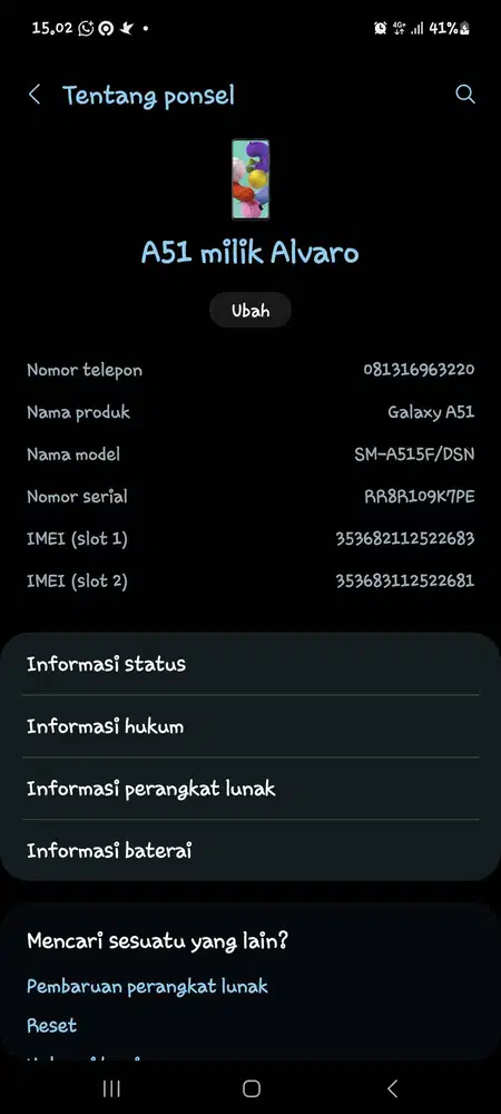 Samsung A51 6/128 komplit