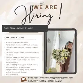 LOWONGAN KERJA ADMIN FLORIST