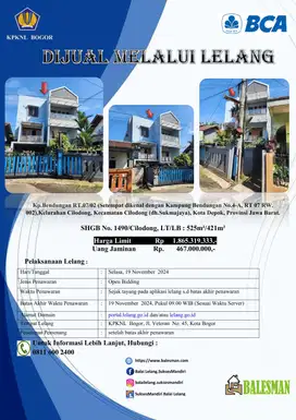 DIJUAL RUMAH MELALUI LELANG WILAYAH JAWA BARAT