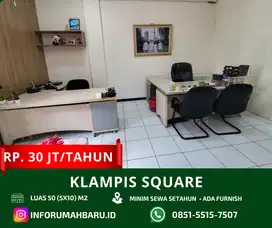 KLAMPIS SQUARE dekat Jalan Raya‼️ Disewakan Untuk Kantor Ruko Furnish