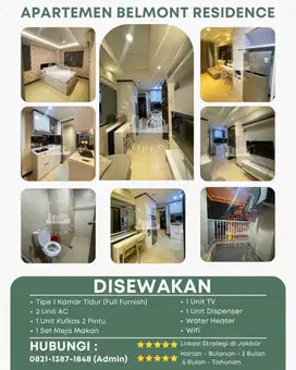 DISEWAKAN APARTEMEN BELMONT RESIDENCE TOWER MONT BLANC