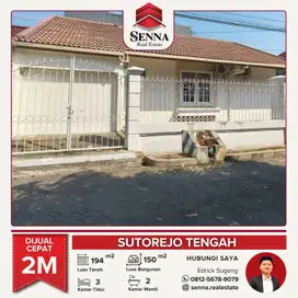 DIJUAL CEPAT BUTUH UANG RUMAH BAGUS SUTOREJO TENGAH