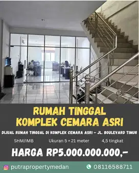 DIJUAL RUMAH TINGGAL SIAP HUNI DI KOMPLEK CEMARA ASRI