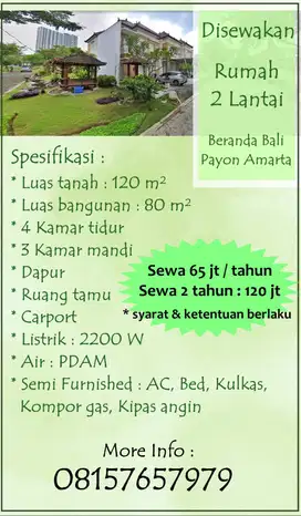 Sewa Cepat Rumah Beranda Bali Payon Amarta Ngaliyan