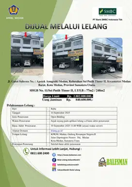 DIJUAL RUMAH MELALUI LELANG WILAYAH SUMATERA UTARA