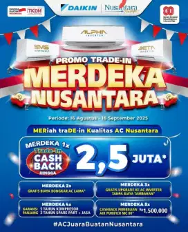 Ac daikin nusantara tukar tambah dapat cash back