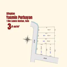 Dekat Luwes Gentan Baki, Kavling SHM, Siap Bangun