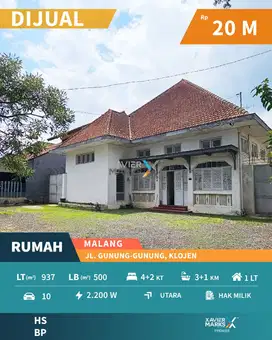 Dijual Rumah Klasik Kolonial di Daerah Jalan Gunung-Gunung Klojen