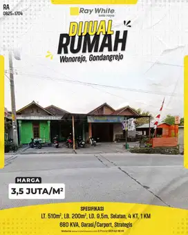 Dijual Rumah Luas di Wonorejo, Gondangrejo, Karanganyar