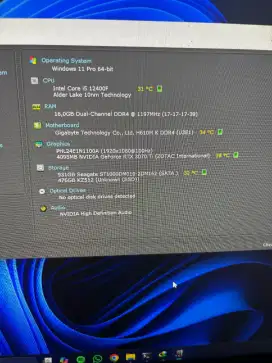 PC Gaming i5 1200f RTX 3070ti RAM 16 GB
