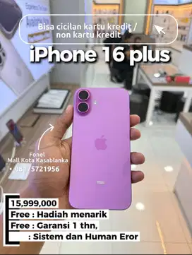 IPHONE 16 PLUS 128GB GARANSI RESMI
