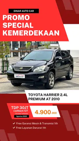 Toyota Harrier 2.4L prime at 2010 hitam km 86rb