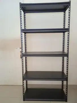 Rak Besi Hitam Kuat Kokoh 86x35x182cm Bekas 5 tingkat