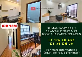 Rumah Kost Baru dekat MRT Blok A Jakarta Selatan