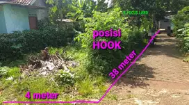 Tanah Hook MURAH 2,5 juta Luas 400 belakang graha raya bintaro