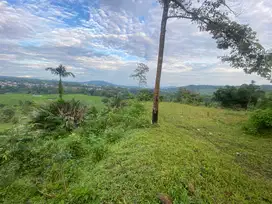 Tanah datar murah 3200 dkt Guci Tegal view pegunungan sawah lampu kota