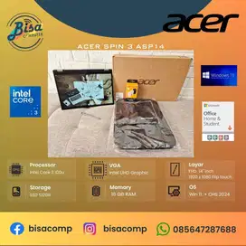 Acer Spin ASP14-51MTN Intel Core 3 SSD 512gb Ram 16gb 14inchWUXGA TS