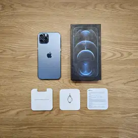 iPhone 12 Pro 256GB inter – Pacific Blue, Fullset, Baterai 100%, Mulus