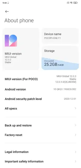 Xiomi poco F1 siap pakai
