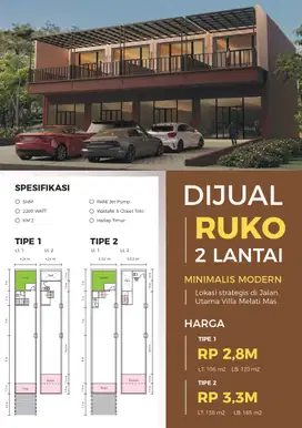 Ruko 2 Lantai Minimalis Modern Pinggir Jalan Utama Melati Mas BSD