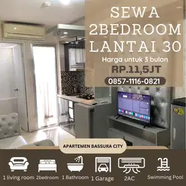 2 kamar sewa murah full furnish apartemen bassura city