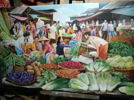 Lukisan pasar tradisional