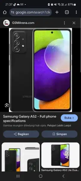 Samsung A52 kondisi mulus