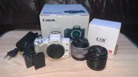 KAMERA CANON M50 LENS KIT 15-45MM + LENS 7ARTISAN 50MM MANUAL FOCUS