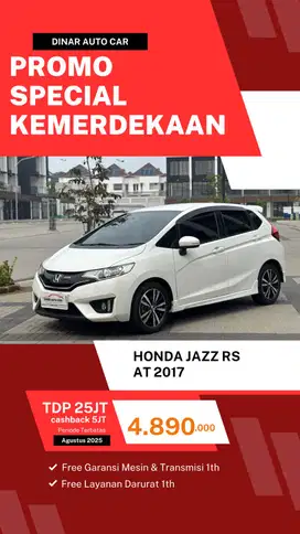 Honda Jazz 1.5 RS at 2017 putih low km 57rb servis record